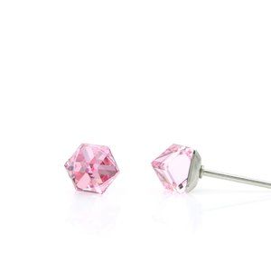4mm Pink Earrings | Mini Crystal Earrings | Hypoallergenic Studs | Cubic Crystal